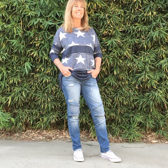 Navy Star Reversed Stitch Tunic - Picture 7 of 8